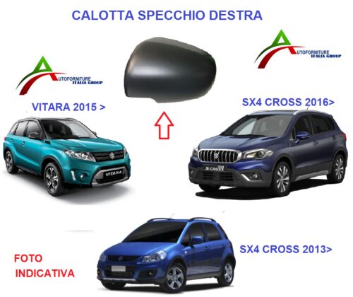 CALOTTA SPECCHIO RETROVISORE NERA DESTRA PER SX4 CROSS 2013>/2016> E VITARA 2015 acquista online