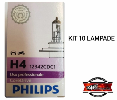 12342CDC1 KIT 10 PZ LAMPADE ALOGENE PHILIPS H4 12V 60/55W ORIGINALE STANDARD acquista online