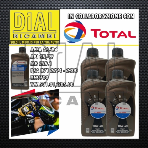 OLIO MOTORE TOTAL CLASSIC 7 10W40 (EX GTS) Lt.4 LITRO oil engine A3 B4 MB 229.1 acquista online